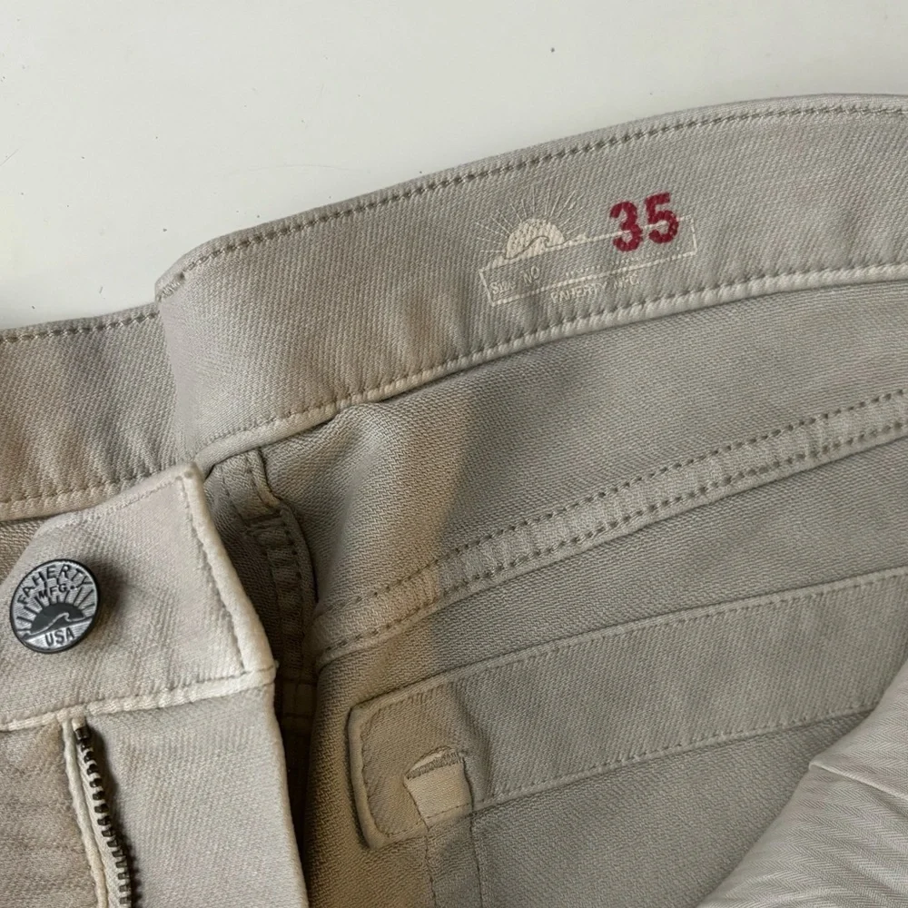 Faherty Stretch Terry 5-Pocket Pant Stone Men’s 35x34 NWOT Slim Straight - Picture 4 of 8